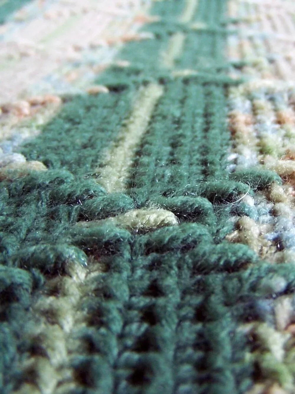 Earth Tone Striped Crochet Afghan with Fringe (41x77